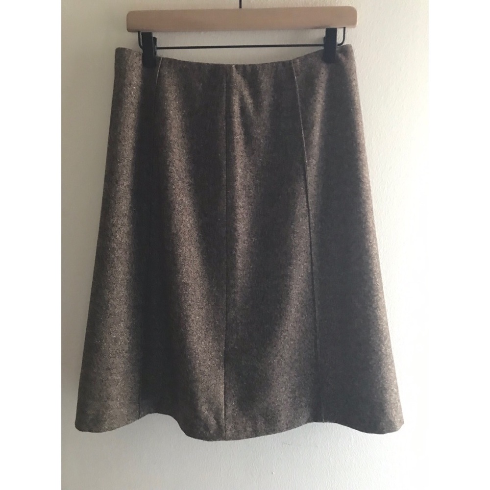 Ann Taylor Size 8 Brown A-line Wool Skirt
